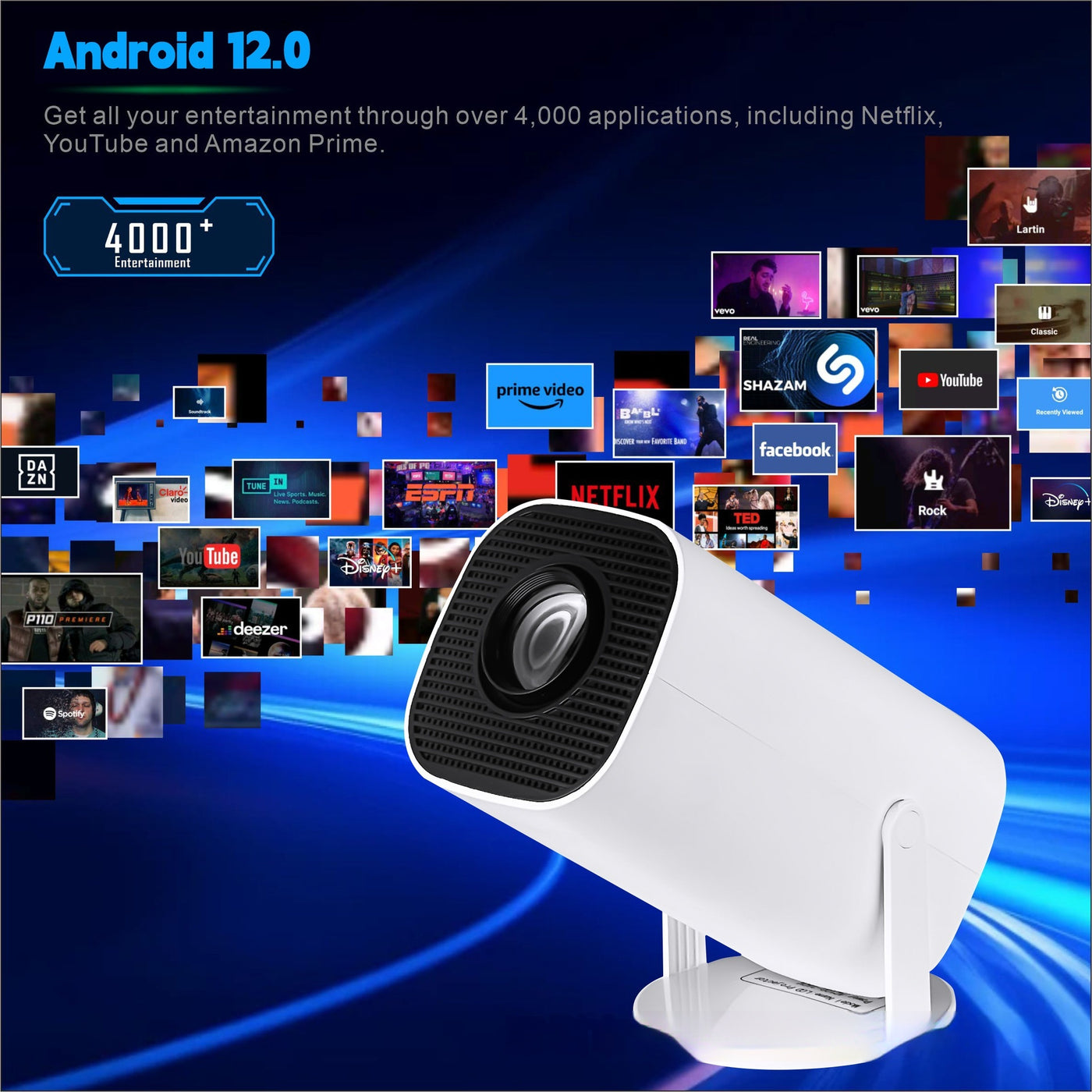 P30PRO New 4KWiFi HD Android 115g Bluetooth Portable Home Mini Projector