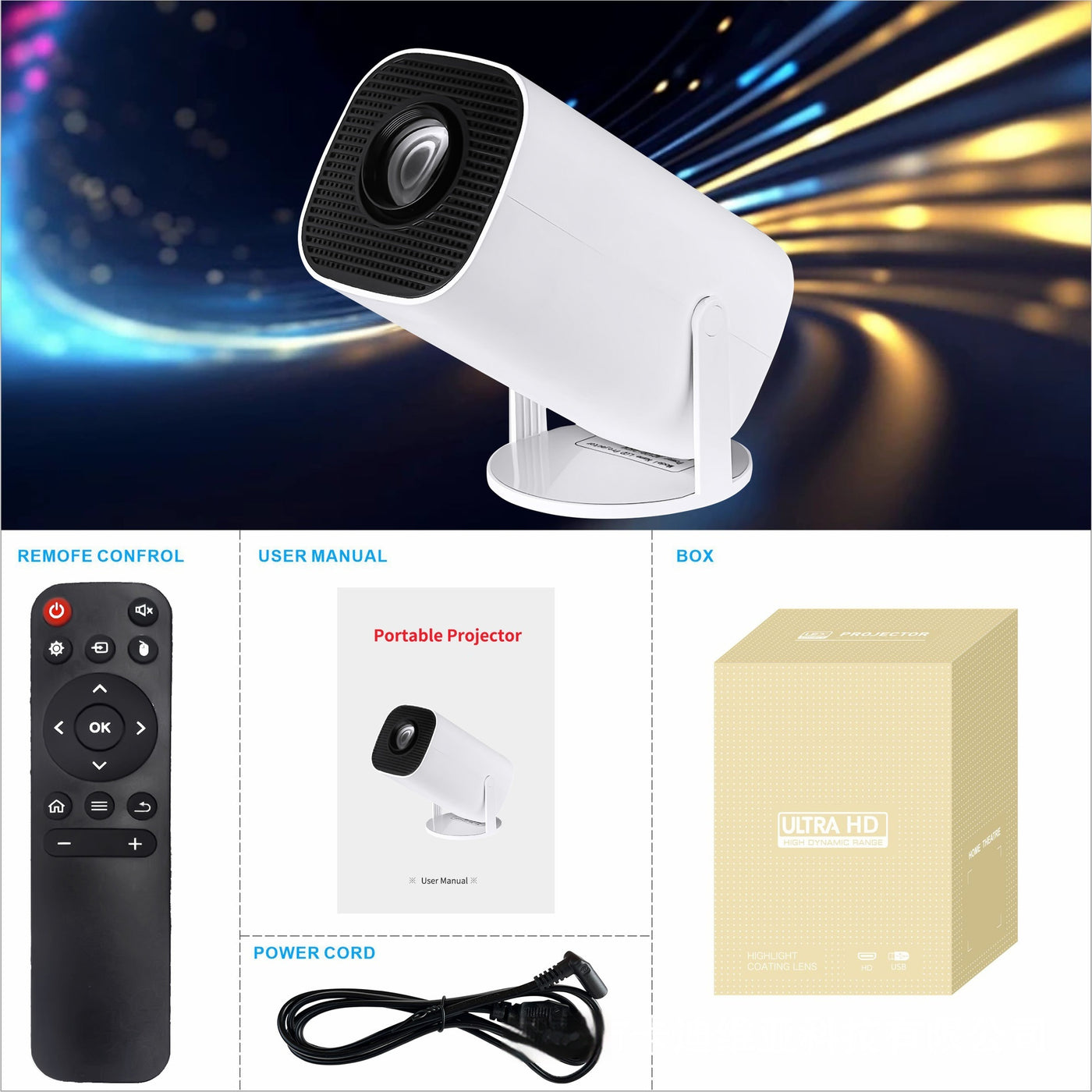 P30PRO New 4KWiFi HD Android 115g Bluetooth Portable Home Mini Projector